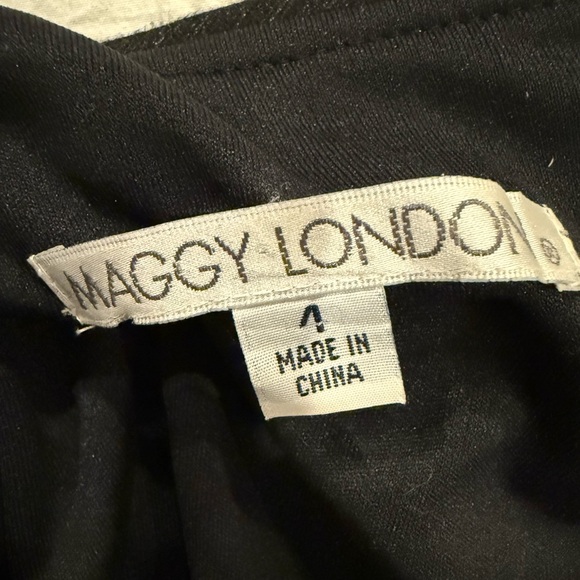 Mangy London Elegant Black and Cream Patterned Women's Dress - Picture 6 of 12